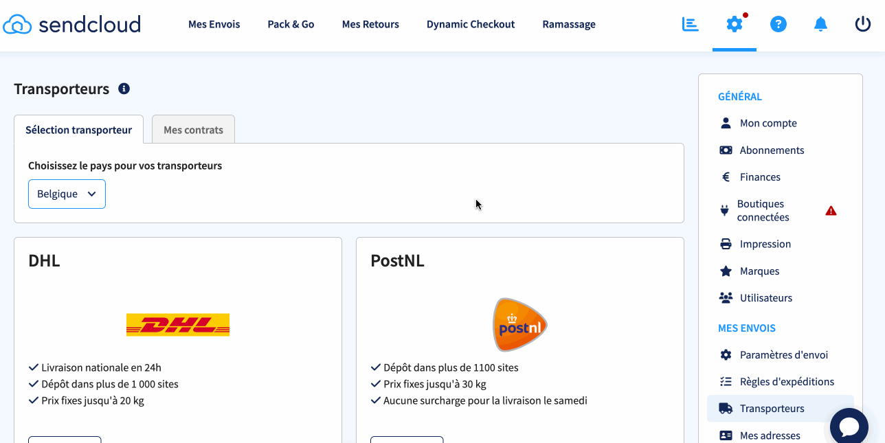 Connecter et utiliser son contrat DPD avec Sendcloud Sendcloud Help